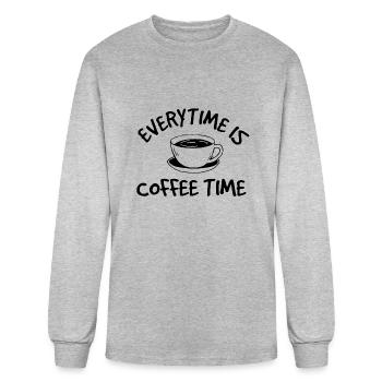 Coffee time quotes - Men's Long Sleeve T-Shirt - heather gray - Front