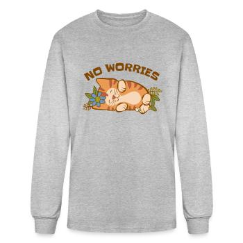 No Worries Kitten - Men's Long Sleeve T-Shirt - heather gray - Front