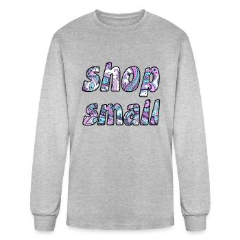 Shop Small paisley - Men's Long Sleeve T-Shirt - heather gray - Front
