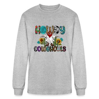 Howdy Cowghouls - Men's Long Sleeve T-Shirt - heather gray - Front