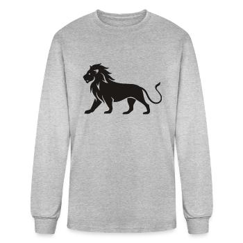 Leo Lion Astrological Symbol Zodiac Sign - Men's Long Sleeve T-Shirt - heather gray - Front