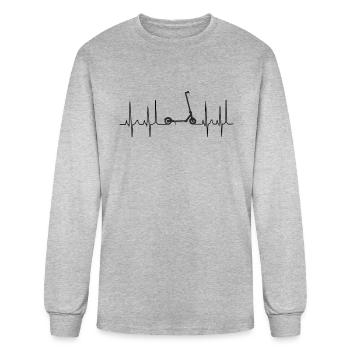 scooter escooter kickboar cardiogramm - Men's Long Sleeve T-Shirt - heather gray - Front