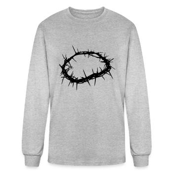 Jesus Thorn Crown - Men's Long Sleeve T-Shirt - heather gray - Front