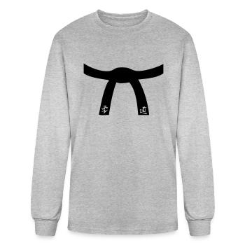 black belt - Men's Long Sleeve T-Shirt - heather gray - Front