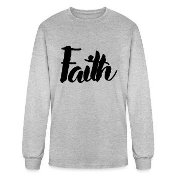 Faith - Men's Long Sleeve T-Shirt - heather gray - Front