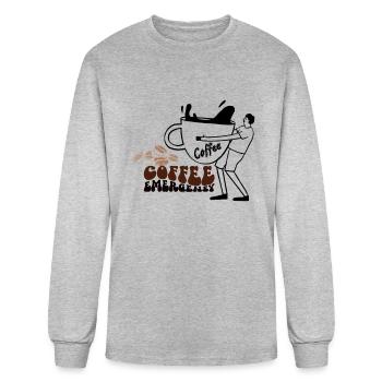 coffee emergency - Men's Long Sleeve T-Shirt - heather gray - Front