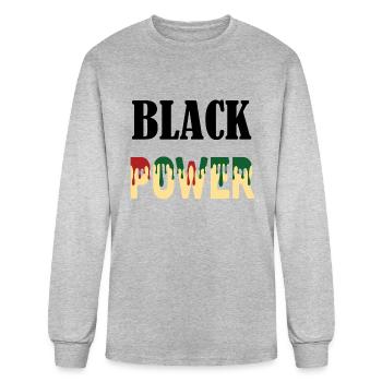 Black Power - Men's Long Sleeve T-Shirt - heather gray - Front