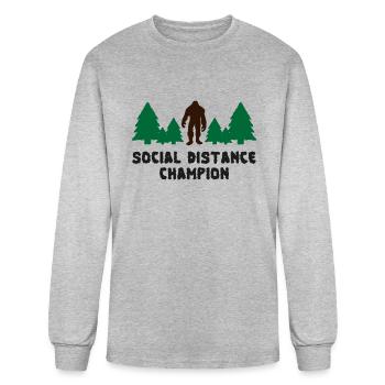 Social Distance Champion - Men's Long Sleeve T-Shirt - heather gray - Front