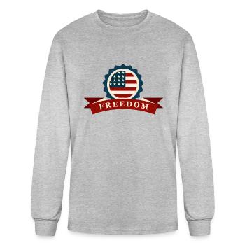 Freedom - Men's Long Sleeve T-Shirt - heather gray - Front