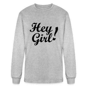Hey Girl! - Men's Long Sleeve T-Shirt - heather gray - Front
