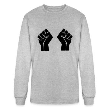 Don't Shoot Black Power Raised Fist - Men's Long Sleeve T-Shirt - heather gray - Front