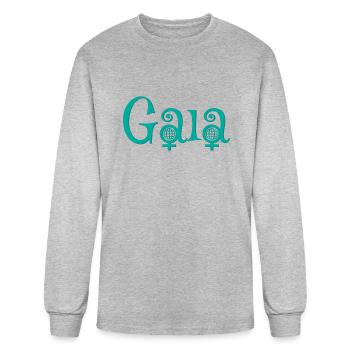 Gaia is female - Men's Long Sleeve T-Shirt - heather gray - Front