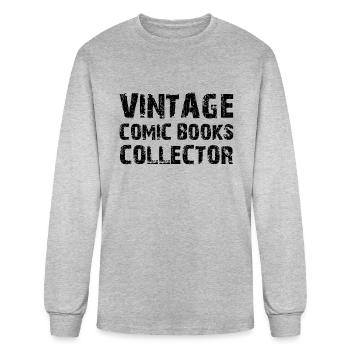 Vintage Comic Books Collector b - Men's Long Sleeve T-Shirt - heather gray - Front