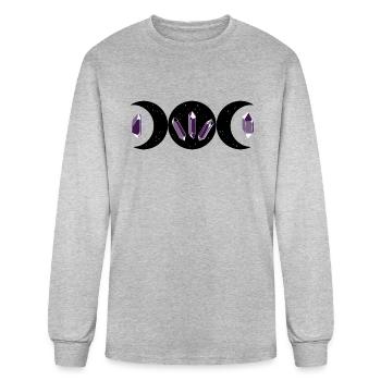 Triple Moon Goddess Crystal - Men's Long Sleeve T-Shirt - heather gray - Front