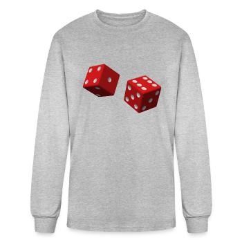 two red dice - Men's Long Sleeve T-Shirt - heather gray - Front