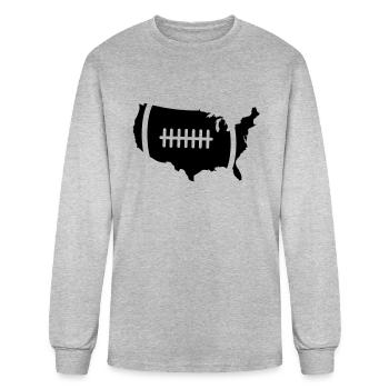American Football Outline - Men's Long Sleeve T-Shirt - heather gray - Front