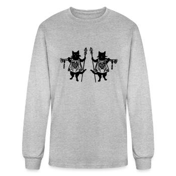 Royal Fanfare Trumpeter Black Cats Vector - Men's Long Sleeve T-Shirt - heather gray - Front