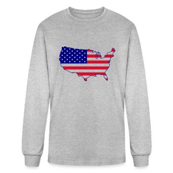 Map of America - Men's Long Sleeve T-Shirt - heather gray - Front