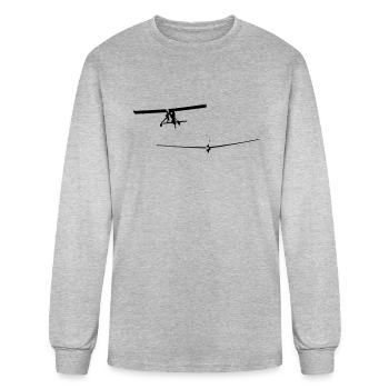 glider pilot with tow pilot - Men's Long Sleeve T-Shirt - heather gray - Front