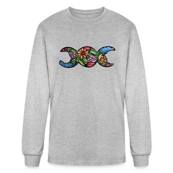 Triple Moon Bloom - Men's Long Sleeve T-Shirt - heather gray - Front