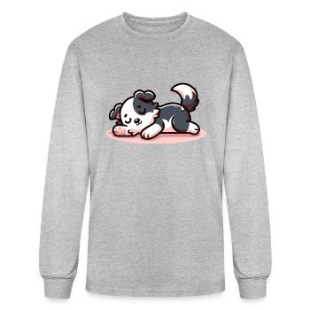Border Collie - Men's Long Sleeve T-Shirt - heather gray - Front