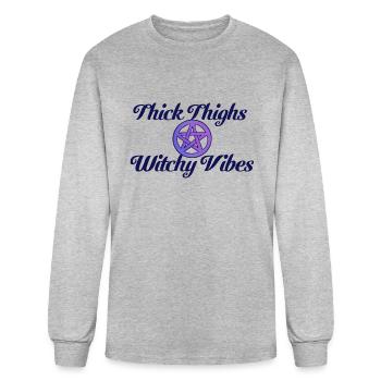Thick Thighs Witchy Vibes - Men's Long Sleeve T-Shirt - heather gray - Front