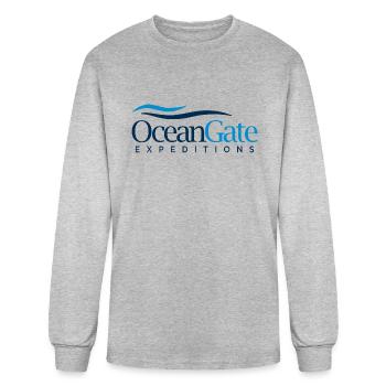 Ocean Gate Sticker Titan submarine titanic - Men's Long Sleeve T-Shirt - heather gray - Front