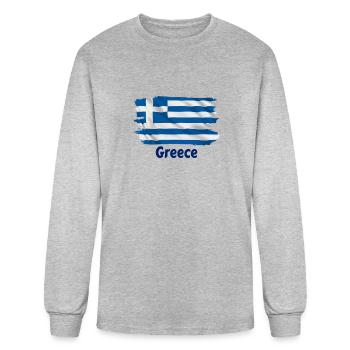 Greece Flag - Men's Long Sleeve T-Shirt - heather gray - Front