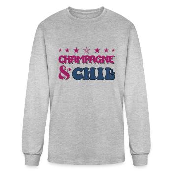 Champagne And Chill - Men's Long Sleeve T-Shirt - heather gray - Front