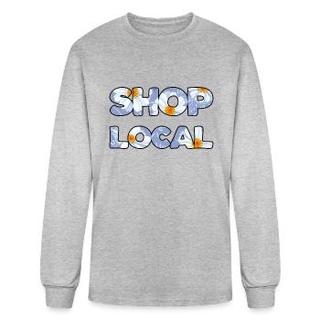 Shop Local daisy - Men's Long Sleeve T-Shirt - heather gray - Front