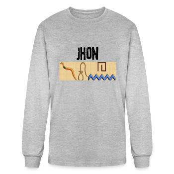 jhon in Hieroglyphics - Men's Long Sleeve T-Shirt - heather gray - Front