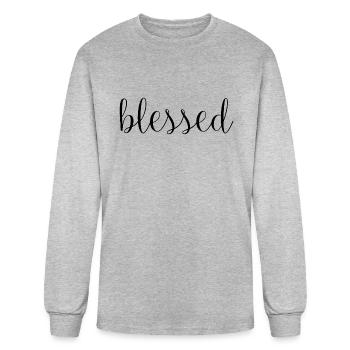 Blessed - Men's Long Sleeve T-Shirt - heather gray - Front