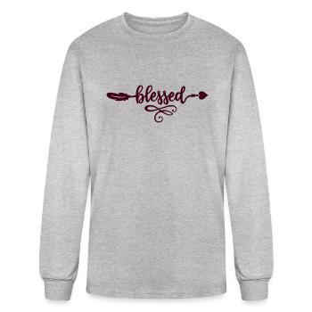 Blessed - Men's Long Sleeve T-Shirt - heather gray - Front