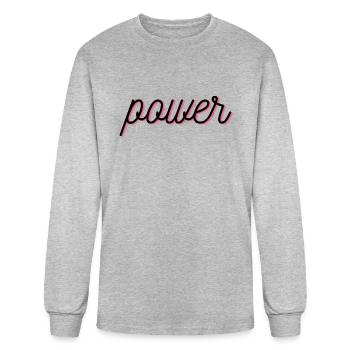 Power - Men's Long Sleeve T-Shirt - heather gray - Front