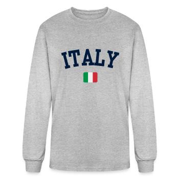 Italy National Flag - Men's Long Sleeve T-Shirt - heather gray - Front