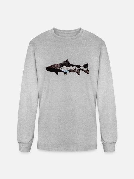 Mountain Trout - Men's Long Sleeve T-Shirt - heather gray
