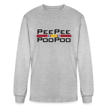 National Defense PeePee PooPoo - Men's Long Sleeve T-Shirt - heather gray - Front
