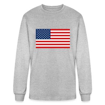 États-Unis - T-shirt à manches longues Homme - gris chiné - Devant