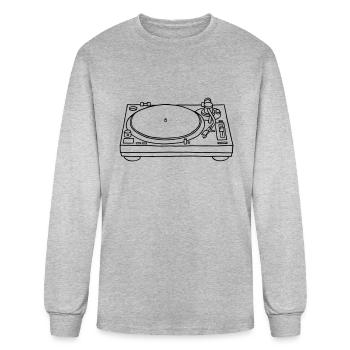 record player - Men's Long Sleeve T-Shirt - heather gray - Front