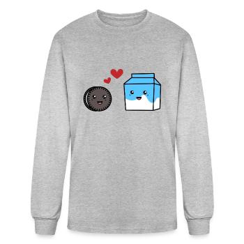 Cookie And Milk - Men's Long Sleeve T-Shirt - heather gray - Front