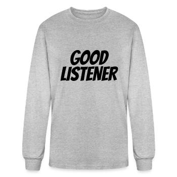 Good Listener - Men's Long Sleeve T-Shirt - heather gray - Front