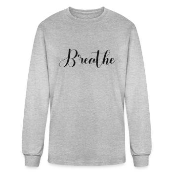 Breathe - Men's Long Sleeve T-Shirt - heather gray - Front