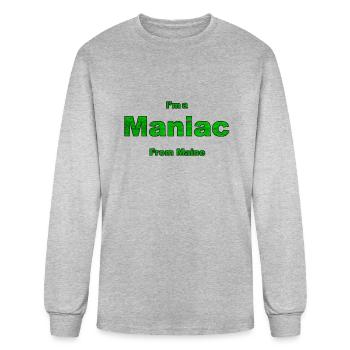 Maniac from Maine. - Men's Long Sleeve T-Shirt - heather gray - Front