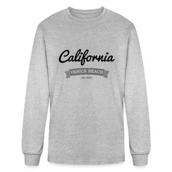 Venice Beach California Fitted - Men's Long Sleeve T-Shirt - heather gray - Front