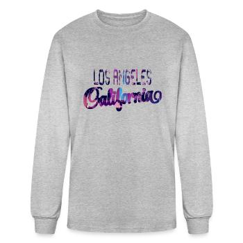 LOS ANGELES CITY - Men's Long Sleeve T-Shirt - heather gray - Front