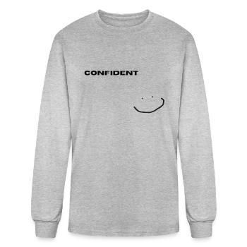 confident design - Men's Long Sleeve T-Shirt - heather gray - Front