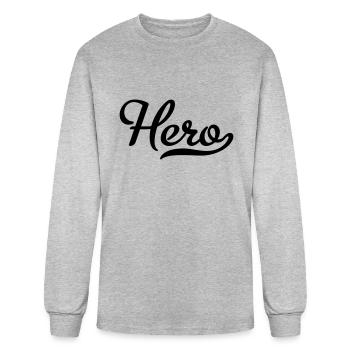 hero - Men's Long Sleeve T-Shirt - heather gray - Front