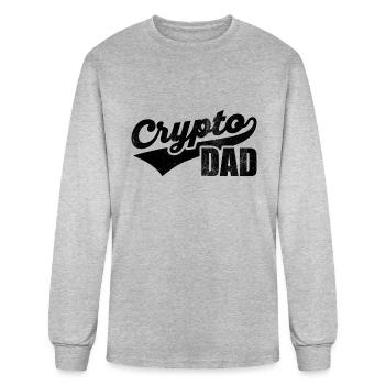 Crypto Dad Vintage Athletic Swoosh - Men's Long Sleeve T-Shirt - heather gray - Front