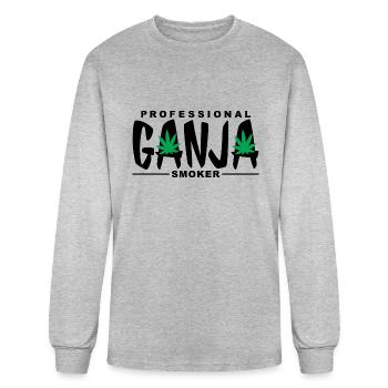 Professional Ganja Smoker - Men's Long Sleeve T-Shirt - heather gray - Front