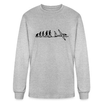 evolution glider pilot - Men's Long Sleeve T-Shirt - heather gray - Front